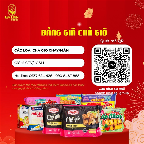 Bảng giá sỉ chả giò các loại mới nhất 2026